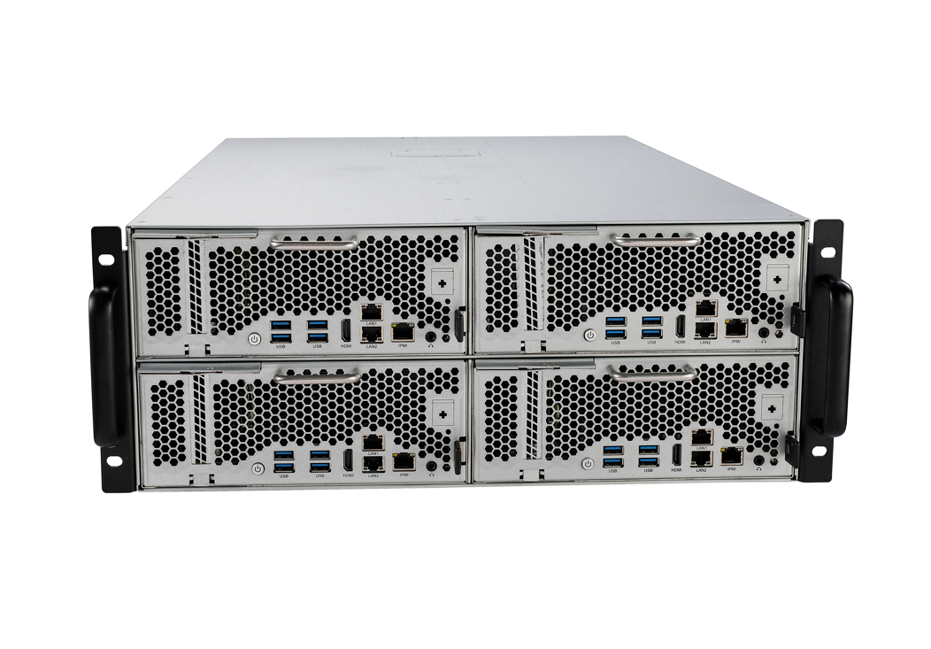 Intel® Core™系列4U 4节点集中供电PC Farm集群主机